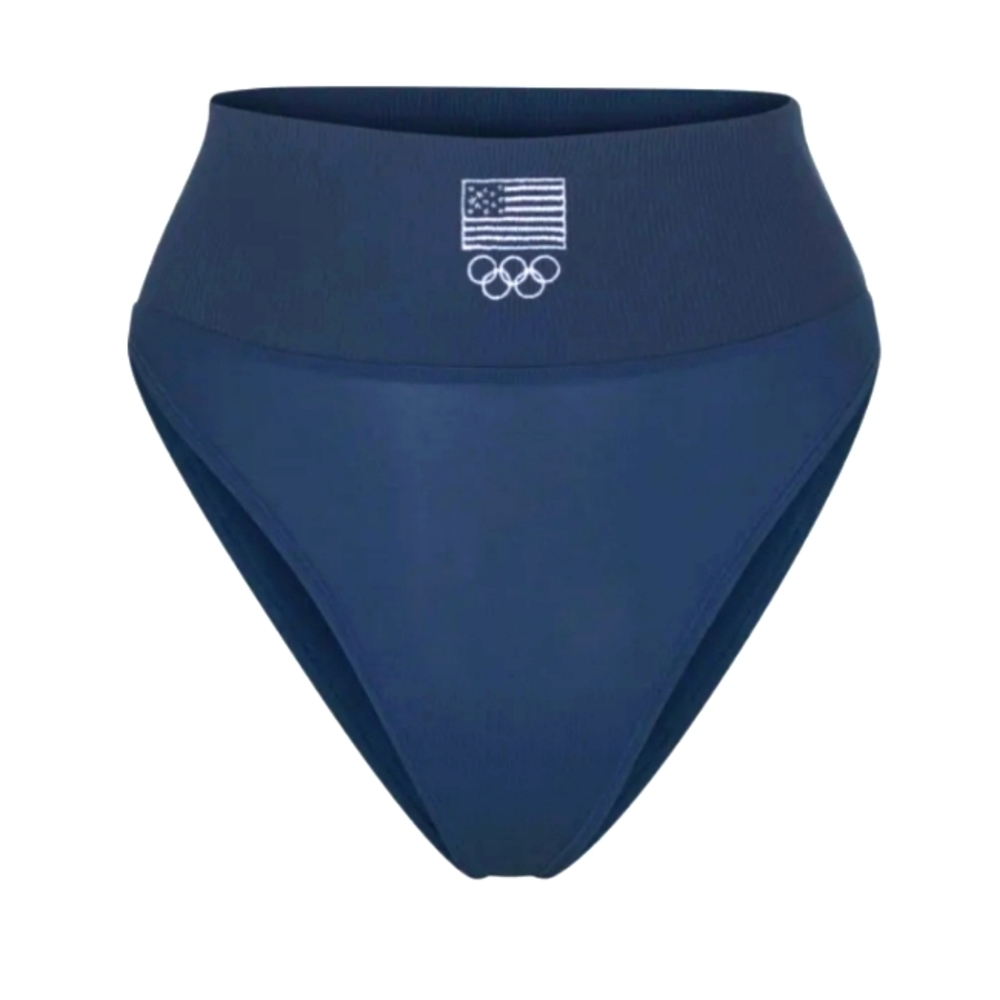 NWT SKIMS TEAM USA BLUE HIGH WAIST BRIEF Plus 3X